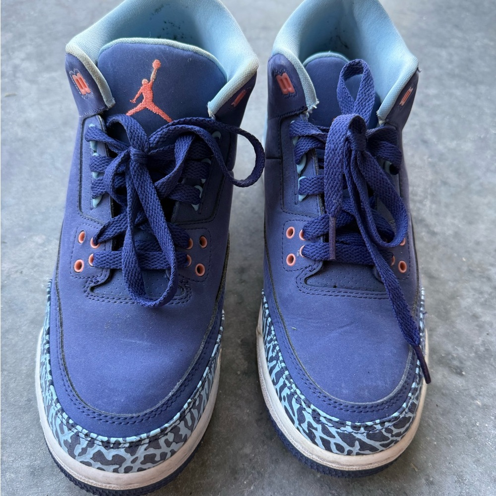 Jordan Kids Navy and Light Blue Sneakers